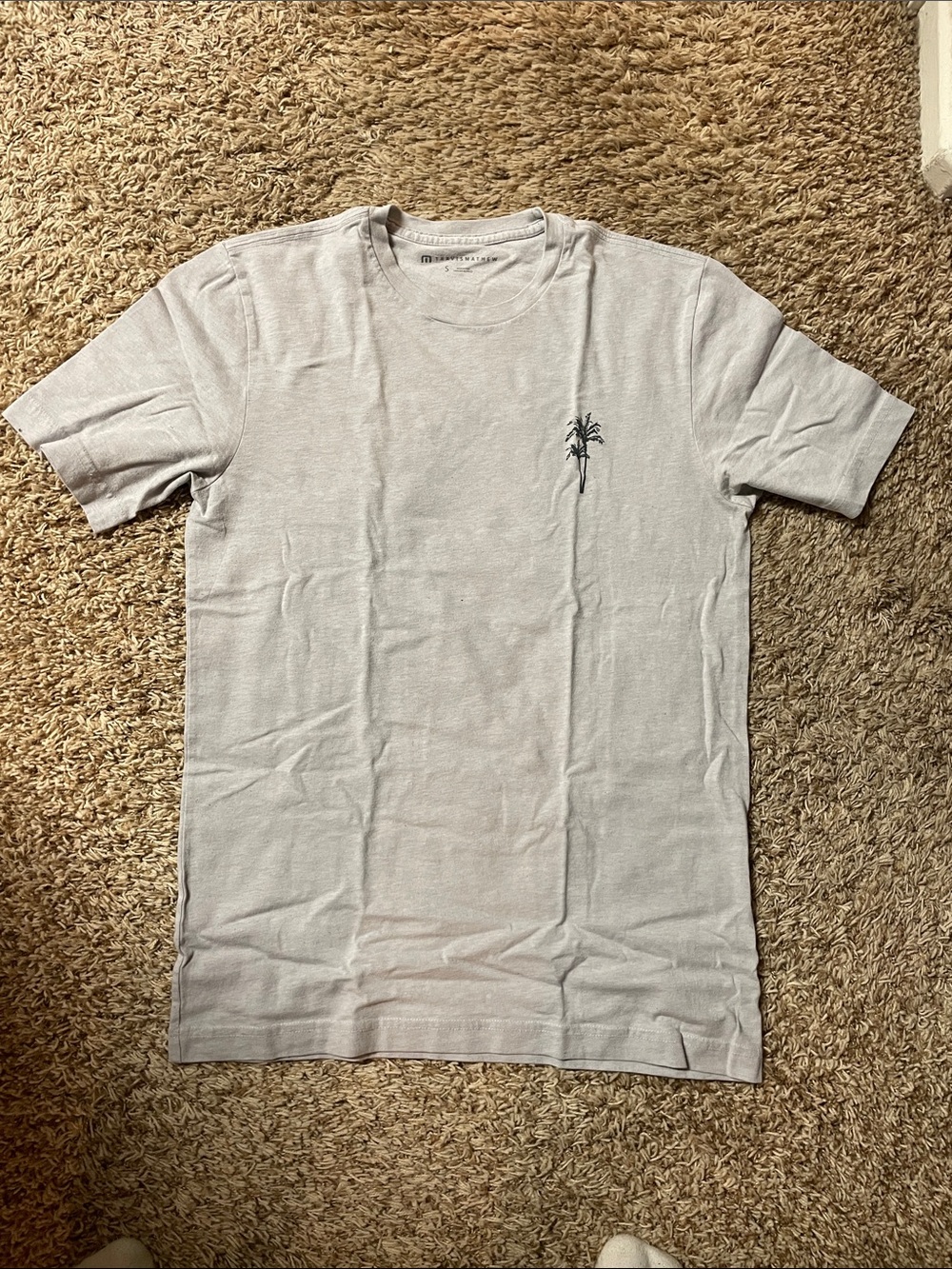 Men's Light Gray Palm Graphic Crewneck T-Shirt
